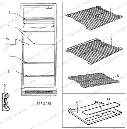 Взрыв-схема холодильника Electrolux RP1205M - Схема узла C10 Interior